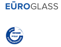 Λογότυπο εταιρείας Euroglass και πιστοποιητικού